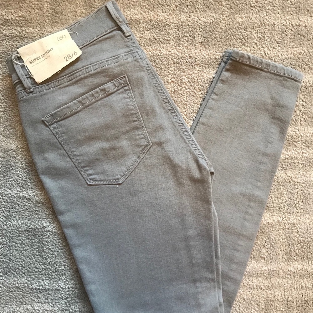 New Loft Super Skinny Grey Jeans
